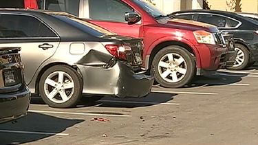 Vista de &nbsp;uno de los autos implicados el en incidente con el conductor ebrio.