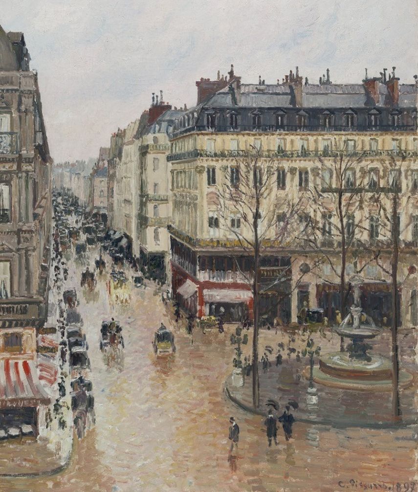 Obra Rue Saint Honoré, efecto de lluvia, de Camille Pissarro. Tribunal de EEUU ratifica que España es propietaria legítima de la pieza de arte.