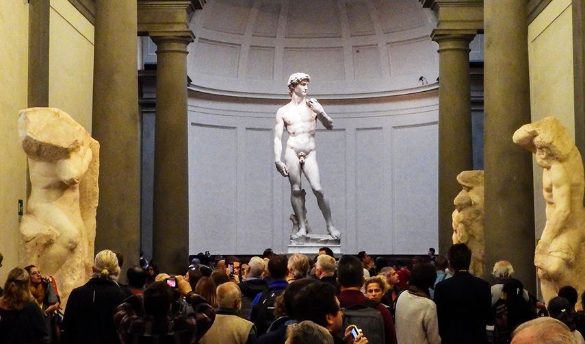 David, de Miguel Ángel, en Galleria dell'Accademia.