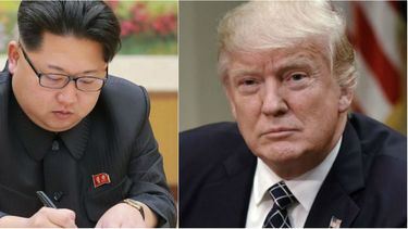 El líder norcoreano Kim Jong-un y el presidente Donald Trump. 