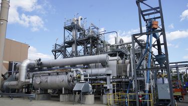 La planta de Alterra Energy que recicla plásticos en un fluido que us usado en la manufactura de plástico es vista en esta foto en Akron, Ohio, el 8 de septiembre del 2022. 
