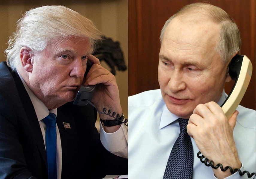 El presidente de Estados Unidos, Donald Trump, y su homólogo ruso, Vladimir Putin, durante una conversación telefónica el 18 de marzo de 2025.