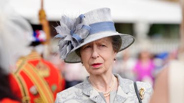 La princesa Ana de Inglaterra se reúne con los invitados durante la fiesta en el Jardín de la Institución Real Nacional de Botes Salvavidas del Soberano en el Palacio de Buckingham en Londres el 23 de mayo de 2024, en celebración del 200 aniversario de la organización benéfica.