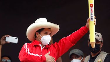 El candidato presidencial del partido Perú Libre, Pedro Castillo.