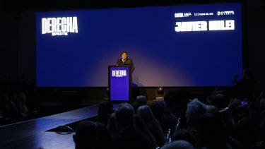 El presidente de Argentina, Javier Milei, en el evento “Derecha Fest”.