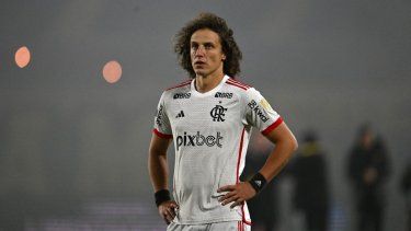 El defensa del Flamengo, David Luiz, reacciona tras la derrota en el partido de vuelta de los cuartos de final de la Copa Libertadores entre el Peñarol de Uruguay y el Flamengo de Brasil en el estadio Campeón del Siglo de Montevideo, el 26 de septiembre de 2024.&nbsp;