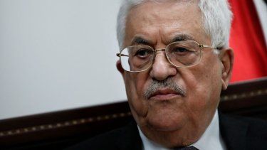 El presidente palestino Mahmud Abbas, en su oficina en la ciudad de Ramallah, en Cisjordania.