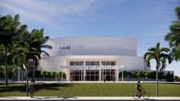 Imagen en representación (render) de la fachada restaurada del Miami-Dade County Auditorium.&nbsp;