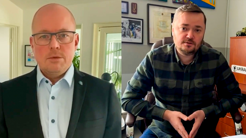 Bjorn Soder, parlamentario de Suecia, y Maryan Zabotsky, legislador de Ucrania.