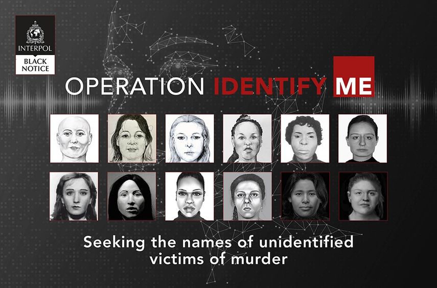 Esta imagen de un cartel publicado en la web de Interpol el 10 de mayo de 2023 recoge un llamamiento internacional para identificar a mujeres asesinadas.&nbsp;