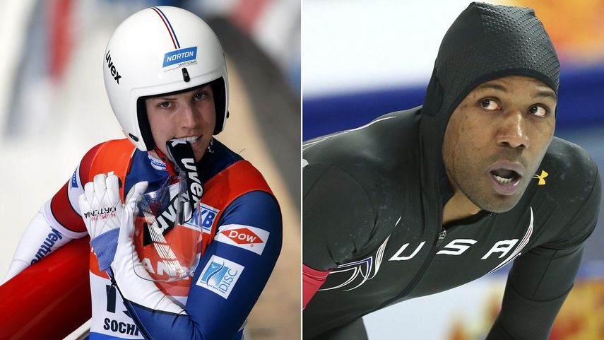 Erin Hamlin (izq.) resultó electa abanderada del team USA a los Juegos Olímpicos de invierno, una decisión que cuestionó el también candidato Shani Davis.