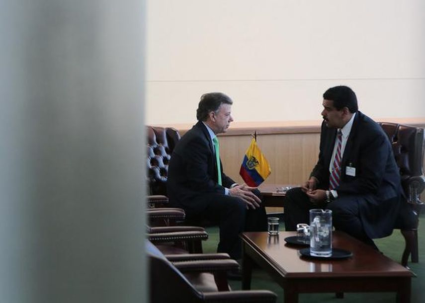 La última reunión entre Nicolás Maduro y Juan Manuel Santos fue en un salón de la sede de la ONU en Nueva York. (Foto: Presidencia Venezuela).