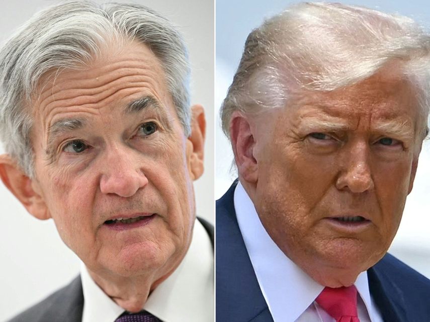 El presidente de Estados Unidos Donald J. Trump y el jefe de la Reserva Federal (Fed o Banco Central), Jerome Powell.