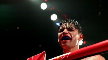 El norteamericano Ryan García reacciona después de un combate ante Devin Haney, el 20 de abril de 2024. El norteamericano Ryan García reacciona después de un combate ante Devin Haney, el 20 de abril de 2024.