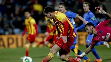 Messi jugó los 90 minutos ante el Getafe y demostró que está en plenitud de condiciones para afrontar la Liga, Copa del Rey, Champions y el Mundial de Brasil. (AP)