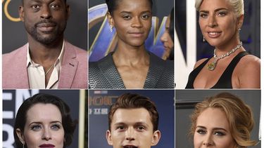 Un collage de fotografías con Sterling K. Brown, Letitia Wright, Lady Gaga, Claire Foy, Tom Holland y Adele, quienes son algunos de los 842 invitados a la Academia de las Artes y Ciencias Cinematográficas.&nbsp;