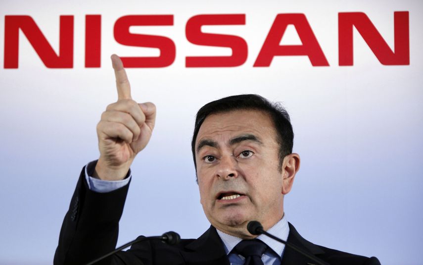 El entonces presidente y director general de Nissan Motor Co. Carlos Ghosn habla en una conferencia de prensa en Yokohama, cerca de Tokio, el 11 de mayo de 2012. La historia de Ghosn es retratada en la serie documental Wanted: The Escape of Carlos Ghosn (El escape de Carlos Ghosn), que debuta el 25 de agosto en Apple TV+.