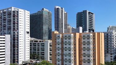 Vista parcial del centro de Miami, Florida.
