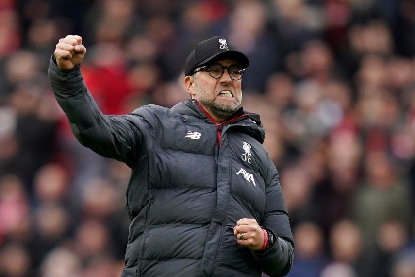 En foto del 7 de marzo del 2020, el técnico del Liverpool, Jürgen Klopp, celebra al final del encuentro ante el Bournemouth en la Liga Premier.