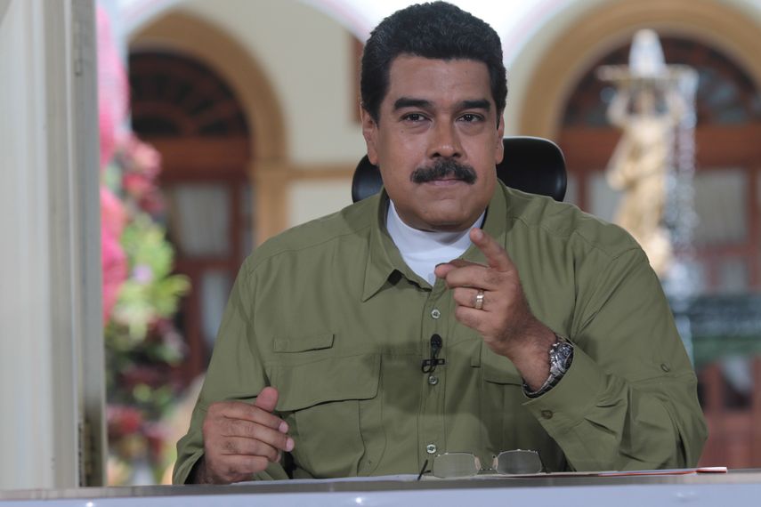 El presidente de Venezuela&nbsp;Nicolas&nbsp;Maduro&nbsp;en su programa de televisión dominical En Contacto con&nbsp;Maduro. &nbsp;