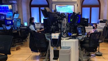 Agentes en la Bolsa de Nueva York.