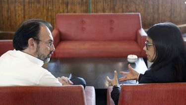 Los cancilleres de Venezuela y México, Delcy Rodríguez y Luis Videgaray