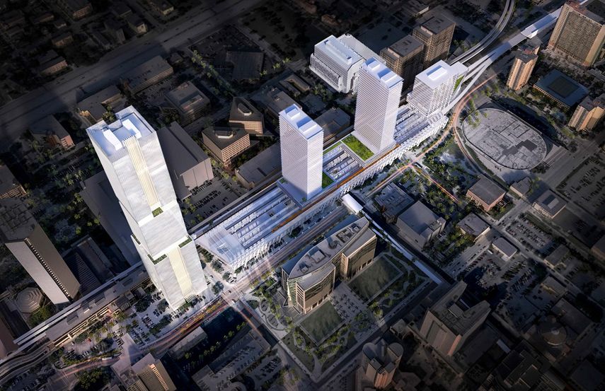 La MiamiCentral Station se encuentra en construcción en el downtown de la ciudad. (CORTESÍA)