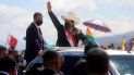 El presidente peruano Pedro Castillo llega a una ceremonia simbólica de juramento en el lugar de la Batalla de Ayacucho de 1824 que selló la independencia de España, como parte de los eventos del bicentenario en Ayacucho, Perú, el miércoles de julio de 29 de 2021, al día siguiente de asumir la presidencia. El presidente peruano Pedro Castillo llega a una ceremonia simbólica de juramento en el lugar de la Batalla de Ayacucho de 1824 que selló la independencia de España, como parte de los eventos del bicentenario en Ayacucho, Perú, el miércoles de julio de 29 de 2021, al día siguiente de asumir la presidencia.
