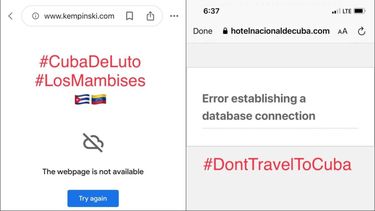 Páginas del Hotel Nacional de Cuba y el Kempinski bajo hackeo.&nbsp;