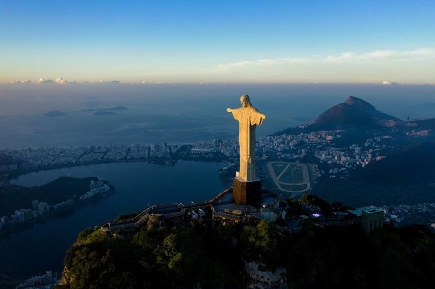 El Cristo Redentor en Río de Janeiro, Brasil. &nbsp;