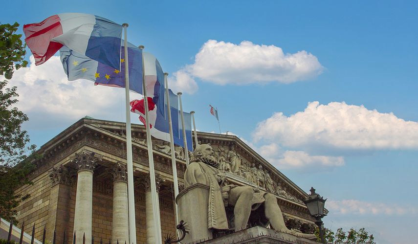 Fachada de la Asamblea Nacional, en París, congreso francés.