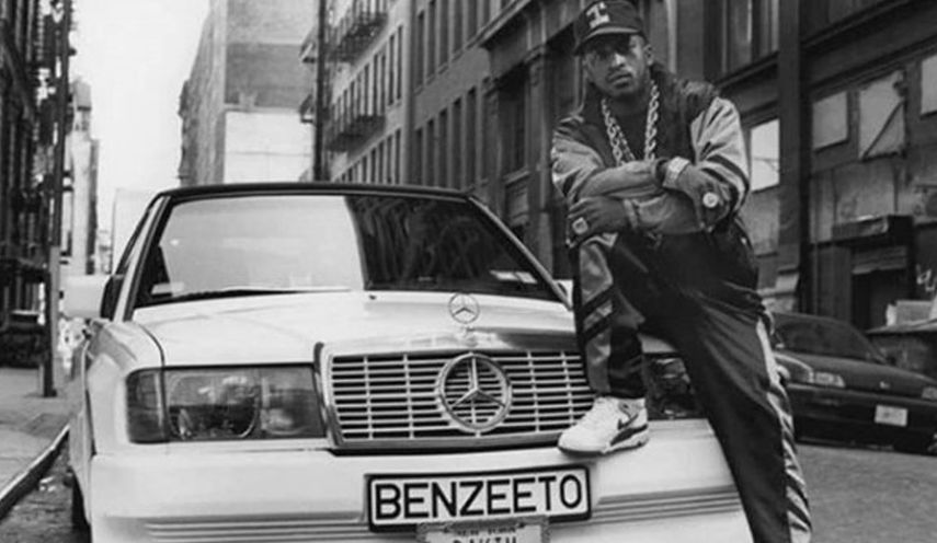 Fotografía de Michael Benabib al rapero Rakim y su Benzeeto, en 1988.