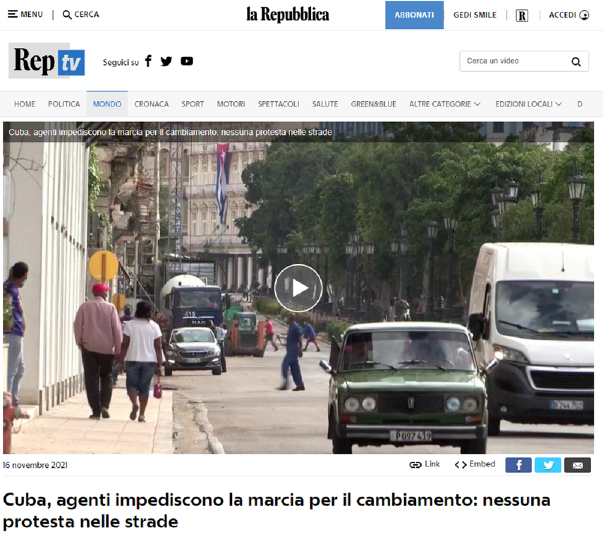 El portal la Repubblica de Italia.&nbsp;