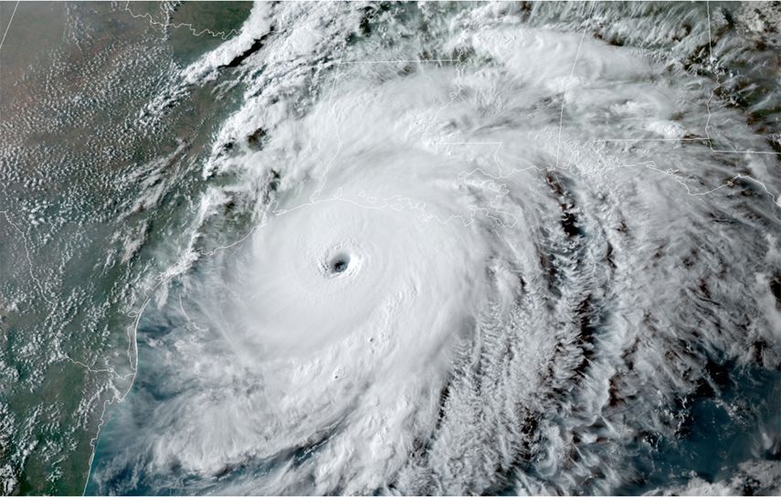 Huracán Laura, 26 de agosto de 2020, se acerca a la costa de Texas.