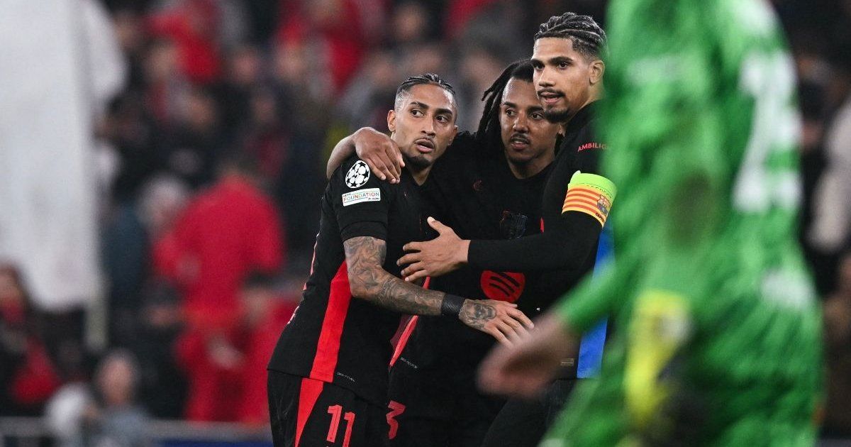 Barcelona se apoya en Raphinha para tomar ventaja ante el Benfica en la Champions