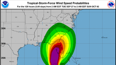 Pronóstico de trayectoria huracán Ian, 2022.