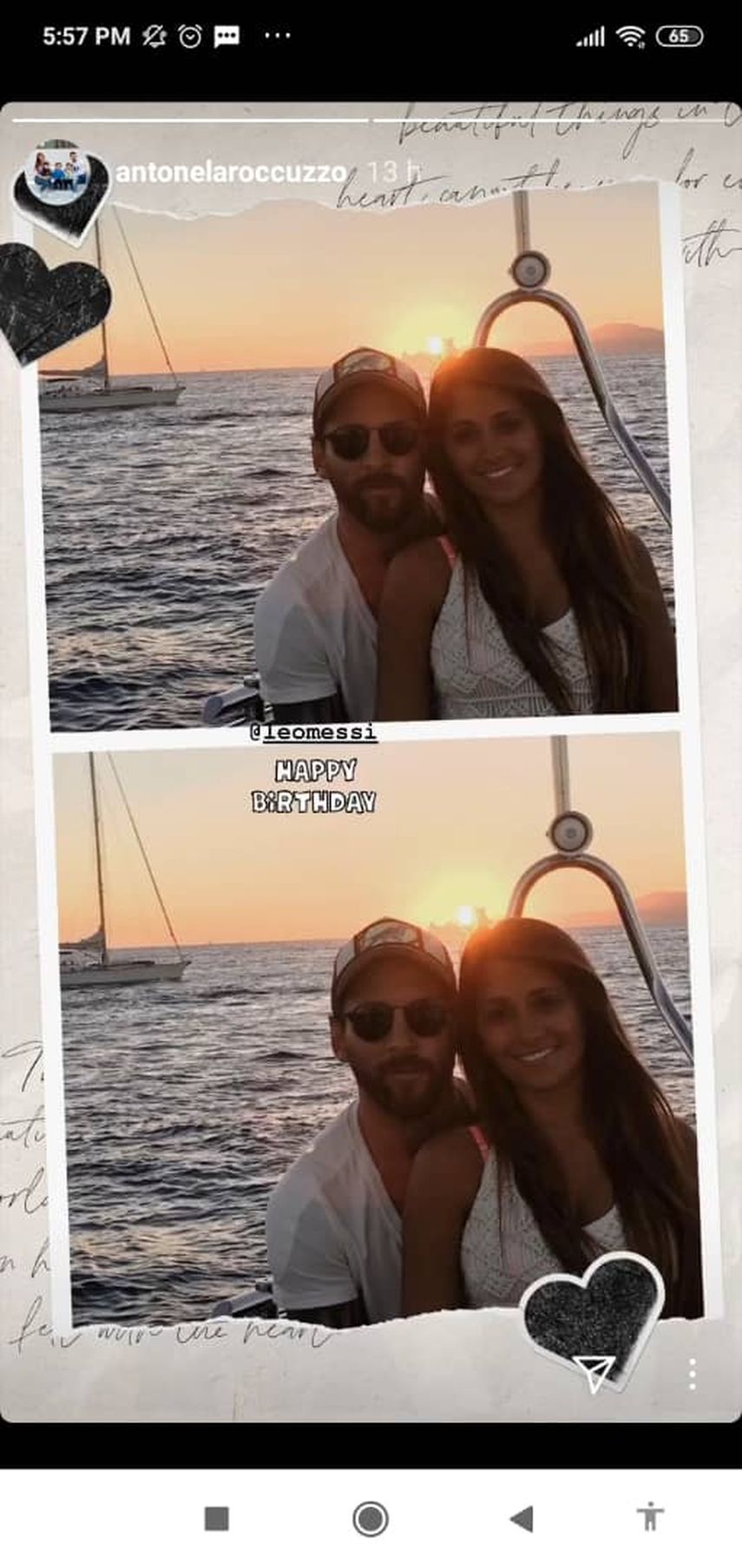 Antonela&nbsp;Roccuzzo le dedica un storie a Leo Messi.