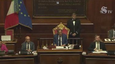 Captura de pantalla de la reunión de los senadores en Roma.