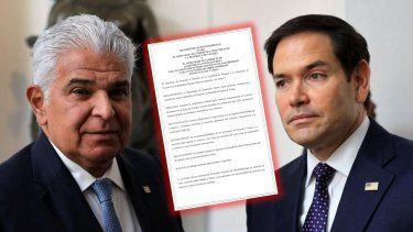 El secretario de Estado, Marco Rubio en su encuentro con el presidente de Panamá, José Raúl Mulino, donde acordaron el fin de un memorando de Panamá con China firmado en 2017.&nbsp;