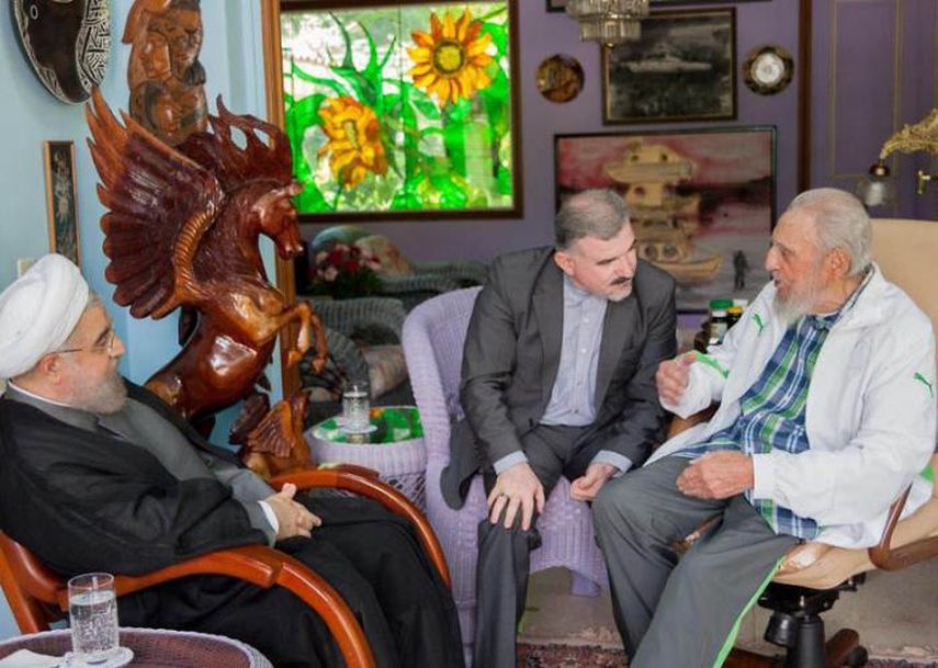 Fidel Castro Ruz recibe la visita de Hassan Rouhani, Presidente de la República Islámica de Irán.
