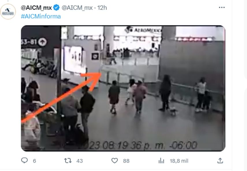 CAPTURA DE PANTALLA del video difundido por el Aeropuerto Internacional Benito Juárez Ciudad de México