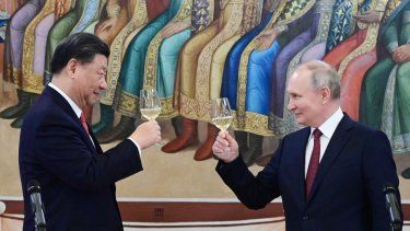 El presidente de China, Xi Jinping, y el gobernante de Rusia, Vladimir Putin