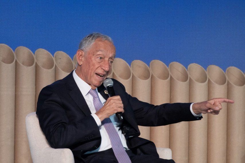 El presidente de Portugal, Marcelo Rebelo de Sousa, durante la clausura del XIV Encuentro Empresarial Iberoamericano, en Puerto Sansouci, a 24 de marzo de 2023, en Santo Domingo (República Dominicana).&nbsp;