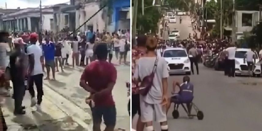 Protestas en diferentes puntos de La Habana.