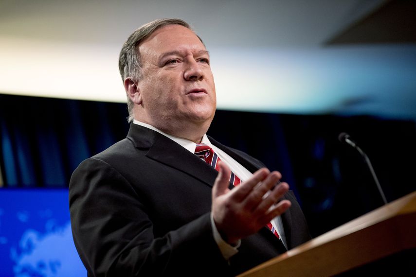 En imagen de archivo del 29 de abril de 2020, el secretario de Estado Mike Pompeo habla en una conferencia de prensa en la sede del Departamento de Estado en Washington.&nbsp;