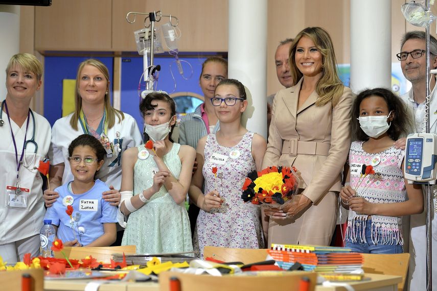 La primera dama estadounidense,&nbsp;Melania&nbsp;Trump &nbsp;visita el hospital infantil Reina Fabiola en Bruselas, Estados Unidos.&nbsp;
