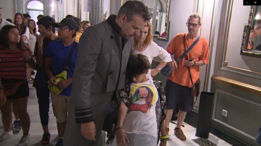 Captura de video de Europa Press del&nbsp;hipnotista Jorge Astyaro durante una demostración tras su show.