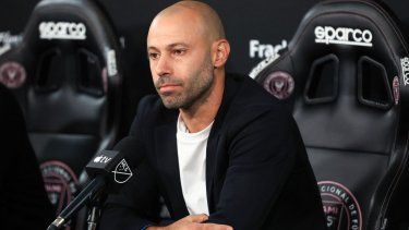 El argentino Javier Mascherano, director técnico del Inter Miami, durante la conferencia de prensa de su presentación, el 3 de diciembre de 2024.