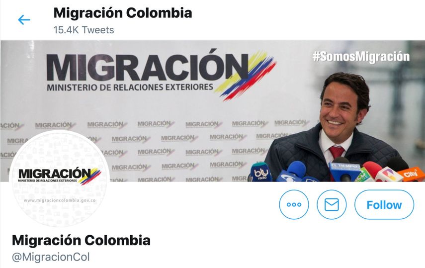Retrato de Christian Kr&uuml;ger en una captura de pantalla de la cuenta de Twitter de Migraci&oacute;n Colombia.&nbsp; &nbsp; &nbsp; &nbsp; &nbsp; &nbsp; &nbsp;&nbsp;