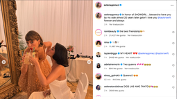 Captura de pantalla de Taylor Swift en la boda de Selena Gómez / Instagram